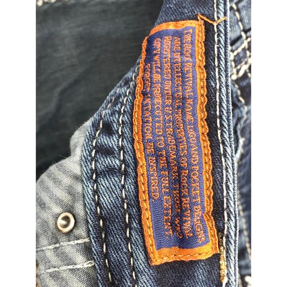 Rock Revival Jacklyn Easy Boot Jeans Women's Sz 29 Embellished Pockets Med Wash - Picture 10 of 14
